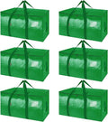 BALEINE 6-Pack Oversized Moving Bags with Reinforced Handles, Heavy-Duty Storage Tote for Clothes, Moving Supplies (Light Green, 6-Pack) by BALEINE