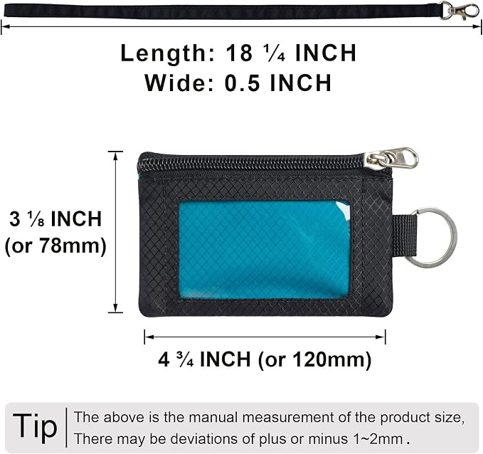 CHENSPRX Minimalist RFID Blocking Small Wallet with ID Window,WaterResistant Zip Id Case Wallet with Lanyard Keychain for Cards,Cash,Travel,Women,Men - Image 5