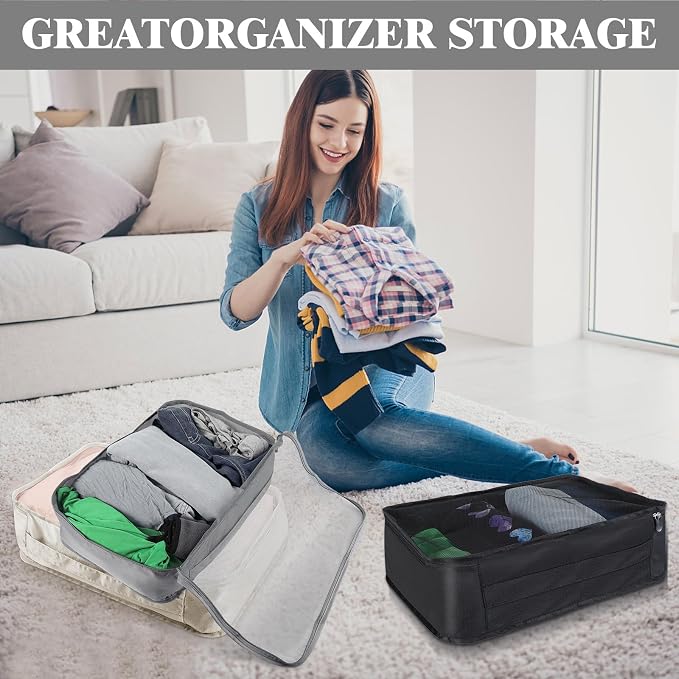 12 Pcs Packing Cubes for Suitcase Travel Luggage Bags Bulk Mesh Organizer Set for Hiking Camping Backpacking Clothes Accessories - Image 5