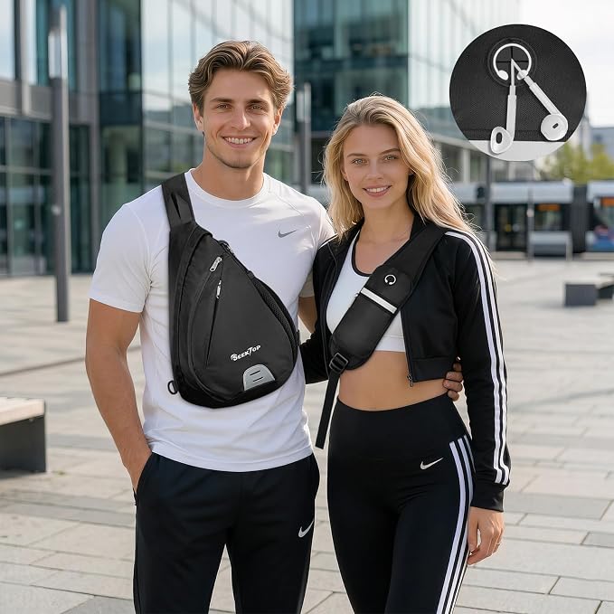 Seektop Anti Theft Crossbody Bag for Women RFID Blocking Sling Bag 7L | Waterproof Sling Daypack with Phone Pouch, Lightweight 400D Nylon, Small Chest Pack, Shoulder Backpack for Travel Hiking Men - Image 7