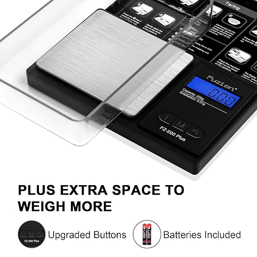 Fuzion Digital Pocket Gram Scale 0.01g x 200g - Jewelry Scale with Tray | Easy of Use, Tare Function, 6 Modes Ounces Grains, Batteries Included, Mini Scale for Jewelry, Coins, Herb, Small Food - Image 3