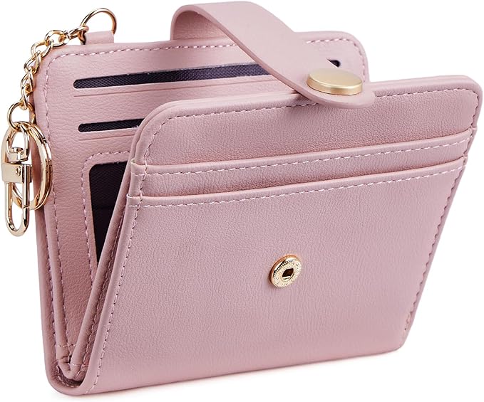 POIUGOYA Slim Wallet for Women,RFID Blocking Bifold Credit Card Holder with Zipper Coin Pocket,ID Window,Keychain by WELCOMEPOIUGOYA