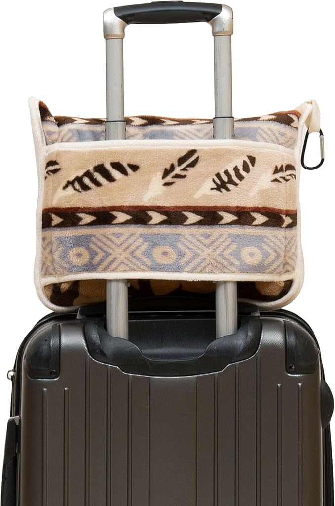 Carstens, Inc. Travel Blanket, Premium Compact 2-in-1 Airplane Blanket/Pillow, Buffalo Stripe - Image 3