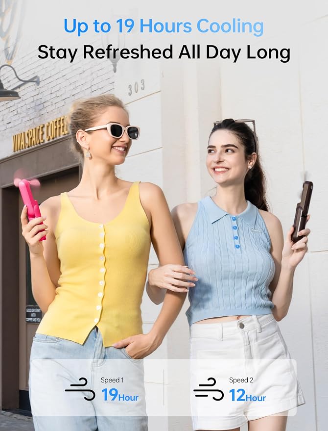JISULIFE 3 IN 1 Portable Fan with Power Bank & Flashlight Featured | 19H Max Cooling, USB Rechargeable, Pocket-Sized Handheld Fan for Travel, Cruise, Concerts, Makeup, Summer Gifts for Women - Image 3