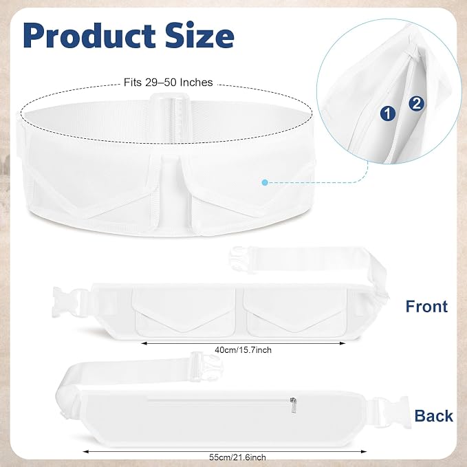 2 Pack Ahram Ihram Belt for Hajj Umrah Muslim Waist Pouch Bag with Buckle Adjustable for 29–50 Travel Pilgrimage Essential - Image 2