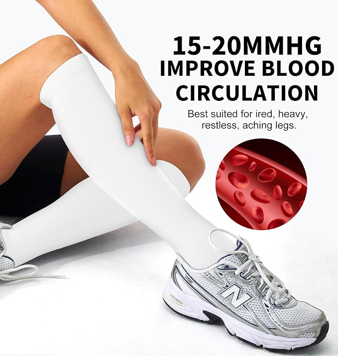 Compression Socks for Women & Men (3 pairs) - Best Support for Nurses, Running, Hiking, Recovery & Flight Socks - Image 4