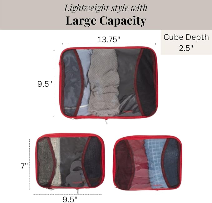 Baggallini Compression Cube 3-piece set - Lightweight Compression Packing Cubes for Travel - Image 4