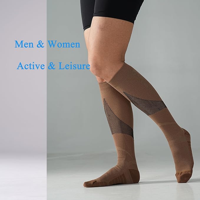 4 Pairs Compression Socks For Women and Men 20-30mmHg Graduated Compression Circulation Support Socks For Travel - Image 4