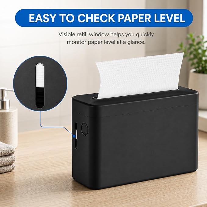 Paper Towel Dispenser Countertop, Commercial Multifold/Trifold/C Fold/Z Fold Paper Towel Dispenser, Hand Towel Dispenser for Bathroom, Bedroom, Kitchen, Toilet Black - Image 4