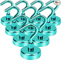 DIYMAG Magnetic Hooks 10pcs 30lbs+ Cruise Essentials 2026 Magnet Hook Green | Neodymium Heavy Duty Strong Magnets Hanging Ship Cabins Refrigerator Fridge Classroom Beach Vacation Kitchen Grills Home Tool by DIYMAG