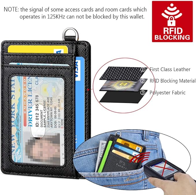 FurArt Slim Minimalist Wallet RFID Credit Card Holder for Men | slim minimalist compact rfid id window thin - Image 5