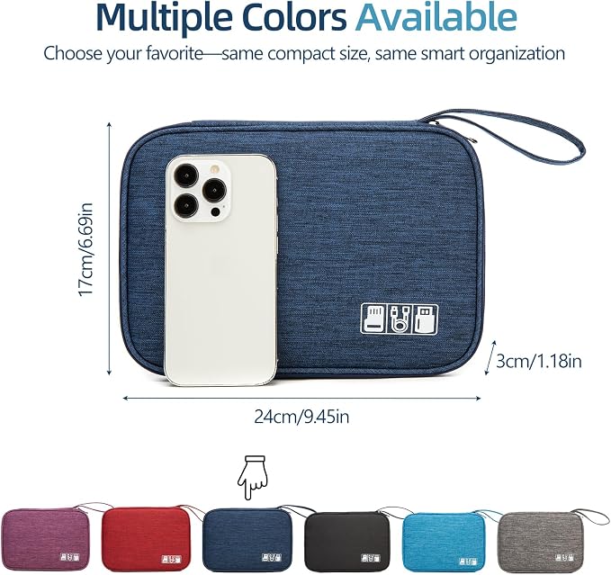 Cable Organizer Bag, Electronics Case for Cords, Chargers & Tech | Organize cables, chargers and power banks with elastic loops, mesh pockets and a slim design for travel. - Image 4