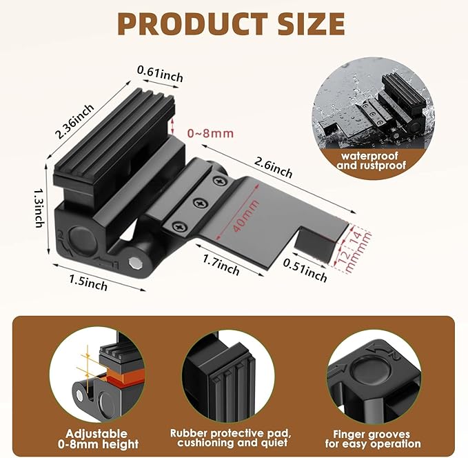 Portable Door Lock,Security Door Reinforcement Lock,No Drilling(Black-2PCS) | Portable Door Lock for Travel,Interior Doors for Apartments,Hotels,bedrooms - Image 5