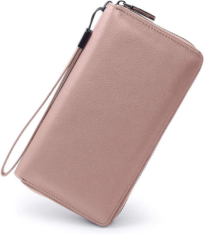 Bveyzi Women RFID Blocking Wallet Leather Zip Around Phone Clutch Large Capacity Ladies Travel Purse Wristlet - Image 4
