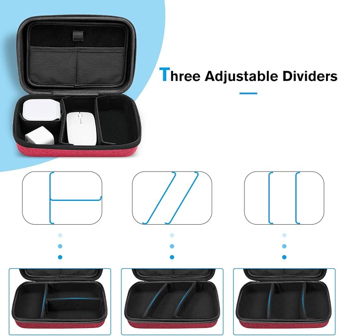 ProCase Hard Travel Electronic Organizer Case for MacBook Power Adapter Chargers Cables Power Bank Apple Magic Mouse Apple Pencil USB Flash Disk SD Card Small Portable Accessories Bag - Image 7