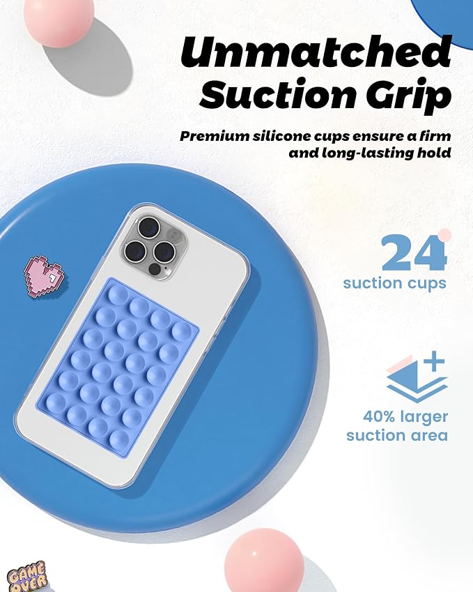 amBand Airplane Travel Essential Accessories Phone Holder for Women Men, Magnetic Suction Cup Phone Mount for Flying Plane Seat Back Screen, Long Flight Must Have Hands-Free for Selfie/Video, Sky Blue - Image 5