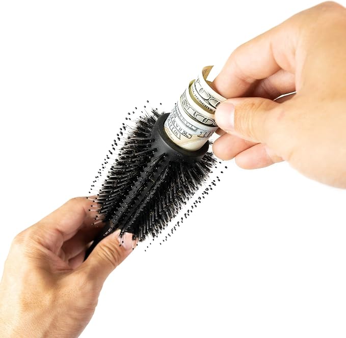2PK Diversion Round Hair Brush with Secret Hidden Compartment, Safe Stash Box Container for Money, Jewelry, House Keys, Valuables, for Travel or Home Use - Image 8