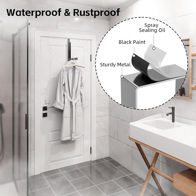 Over The Door Hanger Folding Clothes Drying Rack, Folding Hanging Clothes Rack for Indoor Laundry Room Bathroom Compact Small Space Foldable Portable Over Door Hanging Hook Collapsible - Image 7