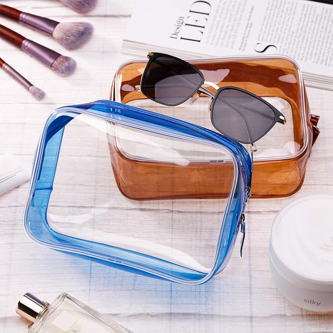 5 Pack Clear PVC Zippered Toiletry Carry Pouch Portable Cosmetic Makeup Bag for Vacation, Bathroom and Organizing - Image 7