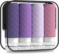Silevoler Travel Bottles for Toiletries, TSA-Approved Travel Size Container | Woven Pattern BPA Free Silicone Leak Proof Refillable Liqus Shampoo And Conditioner Essentials Toiletry Bottles(Purple) by Silevoler