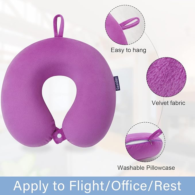 Travel Pillow Comfortable Neck Pillow U Shape Memory Foam Support Neck and Head Portable Travel Neck Pillow Suitable for Airplane, Trains, Self-Driving Cars - Image 2