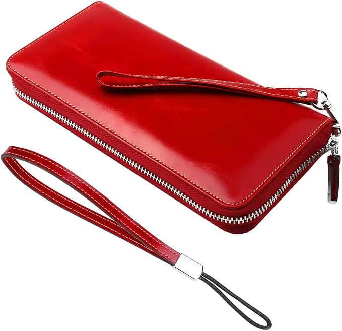Small Compact Women Wallet RFID Blocking Genuine Leather Bifold Purse with ID Windows by Lavemi