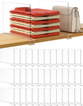 HBlife 36 Pack Clear Shelf Dividers, Vertical Purse Organizer for Closet Perfect for Sweater, Shirts, Handbags in Bedroom and Kitchen, Adjustable Acrylic Bookshelf for Organization by HBlife