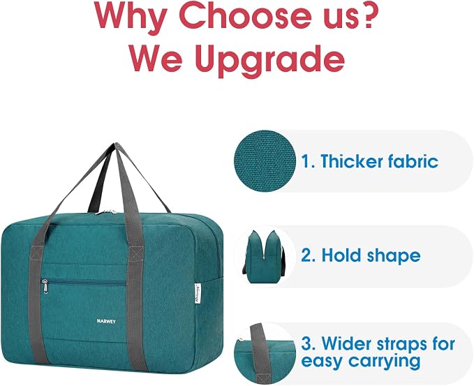 For Spirit Airlines Personal Item Bag Foldable Travel Duffel Bag Tote Carry on Luggage Duffle Overnight for Women and Men - Image 5