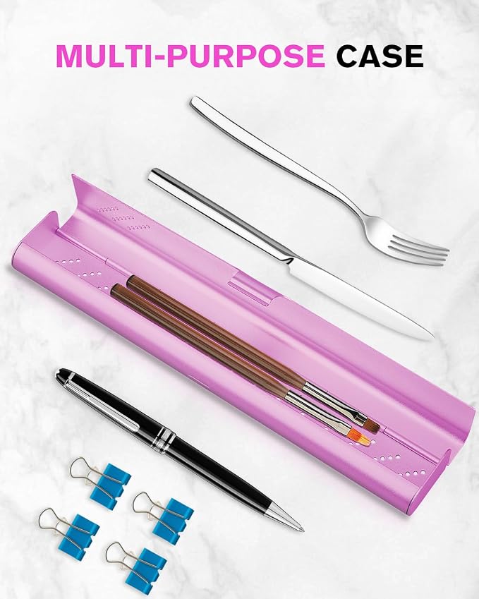 Toothbrush Case Cover for Traveling, Aluminum Toothbrush Holder for Manual Toothbrush + Mini Toothpaste, Portable Tooth Brush Storage Box for Camping Business Trip-Pink (1 Pack) - Image 7