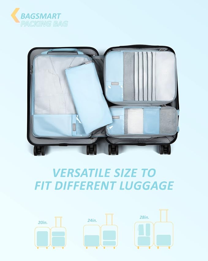 BAGSMART Compression Packing Cubes for Travel Essentials | 14 Set /6 Set /4 Set/2 Set, Lightweight, Durable - Image 3