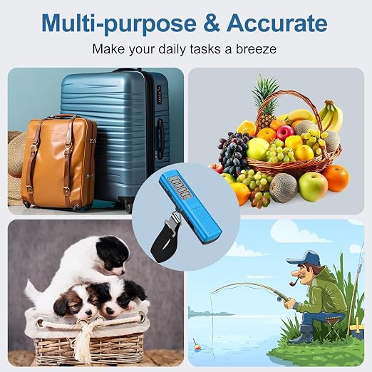 Battery-Free Digital Luggage Scale, 110lbs/50kg Portable Handheld Hanging Scale for Luggages, Suitcases, Backpacks & Bags, Easy Weighing for Travel, No Need Batteries (Blue) - Image 7