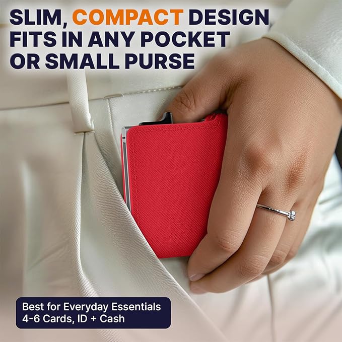Pop Up Wallet for Women – Slim Wallet for Small Purse & Crossbody Bag with Quick Card Access and RFID Blocking – Compact Card Holder (4-6 Card Capacity) - Image 5