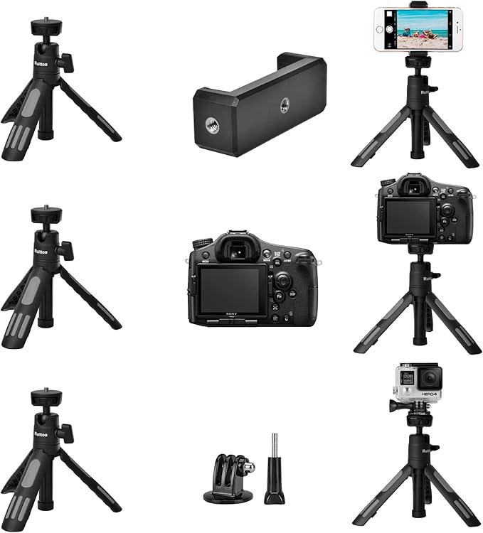 Ruittos Phone Tripod Stand and Selfie Stick for iPhone, Webcam, Desktop, Sony, Canon G7x Camera, Go Pro, Travel 11.5inch Tripod Compatible DJI osmo Pocket 3, 2 - Image 2