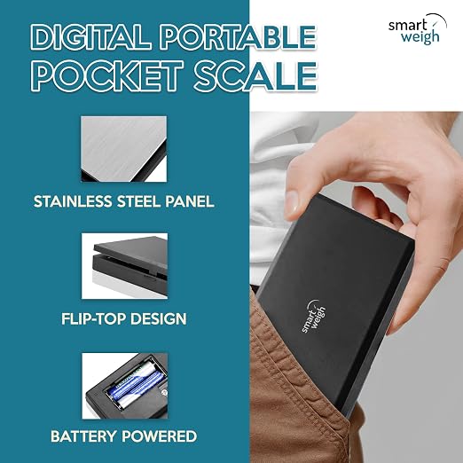 Smart Weigh Precision Digital Gram Scale (200g x 0.01g) – 7 Units (g, oz, ozt, DWT, ct, gn, tl) – Portable Pocket Design for Jewelry, Gems, and Food – Tare Function & Backlit LCD – Battery Included - Image 3