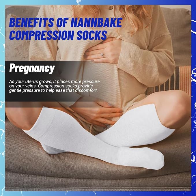 3 Pairs Compression Socks for Women & Men 15-20 mmHg, Knee High | Best Support for Cycling Athletic Hiking Running - Image 5