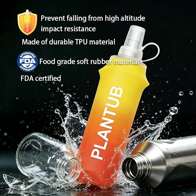 Soft Foldable Water Bottle, Gradient Blue and Pink | TPU, Collapsible Flask, Outdoor Sports, Without stand up ability - Image 5