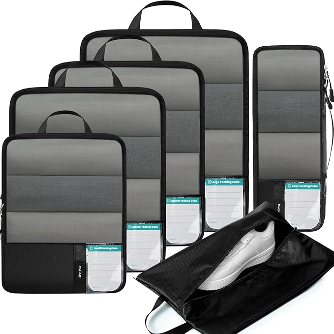 BAGAIL 6 Set Ultralight Compression Packing Cubes Packing Organizer for Travel Accessories Luggage Suitcase Backpack by BAGAIL