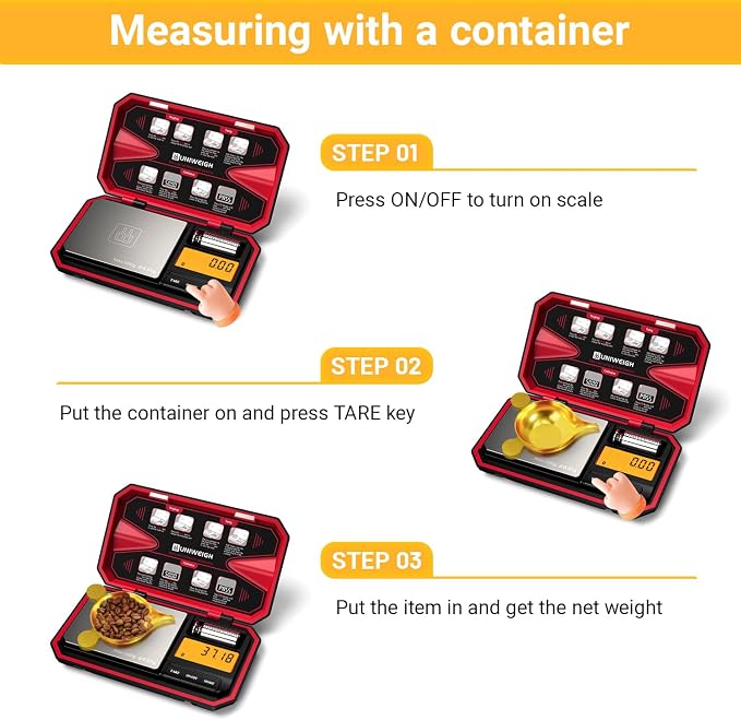 Travel Digital Pocket Scale 200g/0.01g, Digital Gram Scales | Mini Food Scale with 50g Calibration Weight for Food, Powder,small items, Tea, Jewelry, Coins (Battery Included)-Red - Image 4