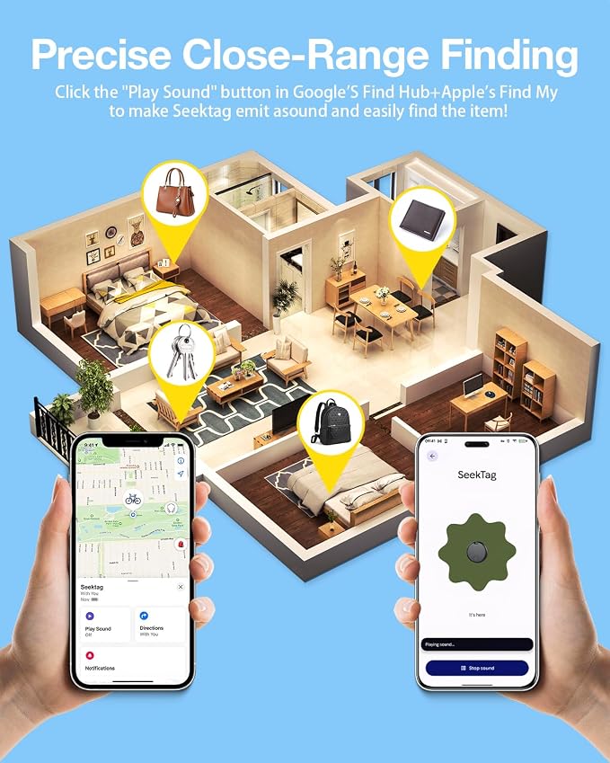 Air Tags for Android,Air Tags-4 Pack Android,Air Tracker Tags with 4 Case,2 Year Battery Life,Google & Apple Find Trackers for Google'S Find Hub App & Apple Find My,IP65 Waterproof Luggage Tracker - Image 5
