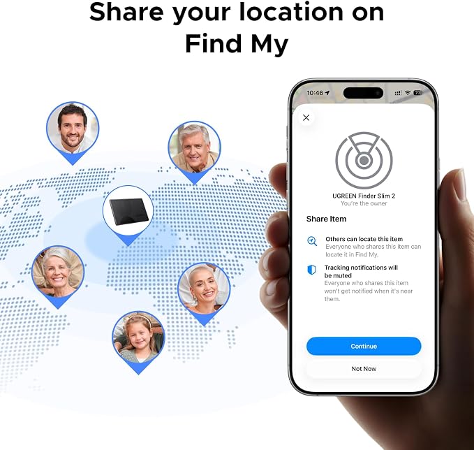 UGREEN FineTrack Slim Wallet Tracker Card (iOS Only) | Rechargeable Air Tracker Tags Compatible with Apple Find My, Smart Tags for Wallet ,Luggage and More - Image 9