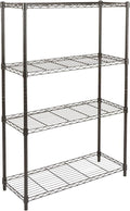 Amazon Basics 4-Shelf Adjustable Heavy Duty Steel Wire Rack Storage Shelving, Sturdy Garage Shelving, 350 lbs Capacity Per Shelf, Easy No-Tool Assembly, 36" x 14" x 54", Black by AmazonBasics