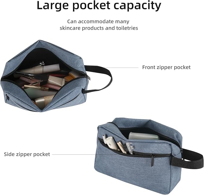 Icramsy Travel Toiletry bag Toiletry bag for women men Hanging Cosmetic bag Travel accessories for Women Men (Blue) - Image 3