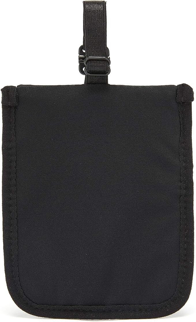 Pacsafe Coversafe S25 Hidden Undercover Travel Bra Pouch for Women (Washable) - Stash up to 6 Credit Cards plus Money and Key with Adjustable, Elastic Strap; Suitable for all Bra Sizes (Black) - Image 2