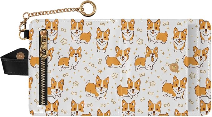 Vector Art Cute Corgi Women's Wallets RFID Blocking,Credit Card Holder Bifold Wallet,Slim Card Cases,PU Leather Travel Wallet for men Girls - Image 2