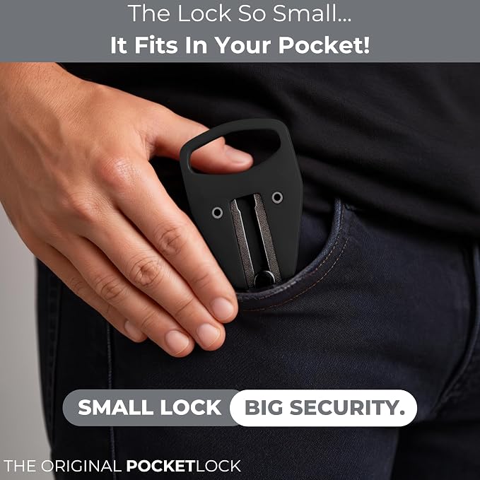 Portable Door Lock for Travel – Hotel Door Locks for Travelers Security – Door Safety Lock from Inside for Home & Apartment – Travel Locks for Hotel Rooms – (Black) - Image 5