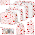 Packing Cubes for Travel,8 Set Luggage Organizer Bags with Mesh Top Panel, Lightweight Suitcase Organizers for Carry On, Family Vacation, Business Trip(Cherry Bows) by Hatisan