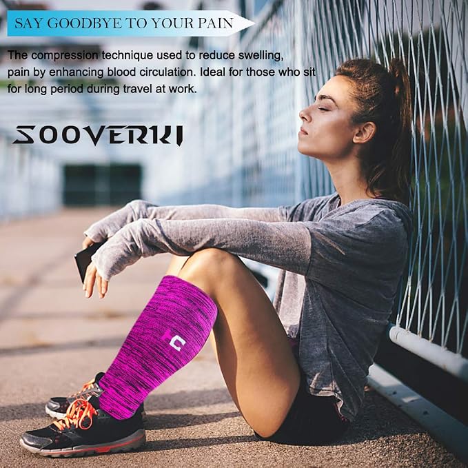 Sooverki Compression Socks for Women & Men 6 Pairs is Best Supportive Knee High Stockings for Circulation, Travel, Nurses - Image 6