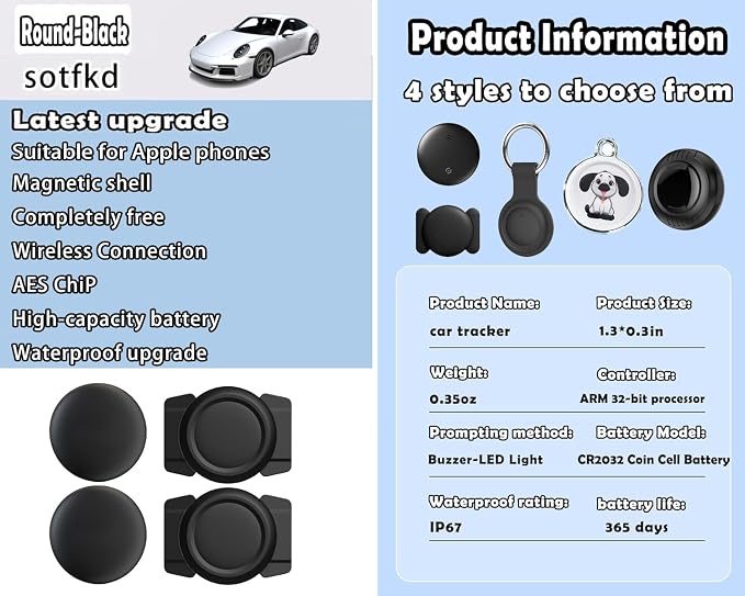 2 Pack GPS Tracker for Vehicles,Tracker Device for Vehicles w/Magnetic | Tracking Devices for Cars Hidden,Car GPS Tracker,Car Tracker (Only iOS) | No Monthly Fee | Waterproof | with Apple Find My - Image 6
