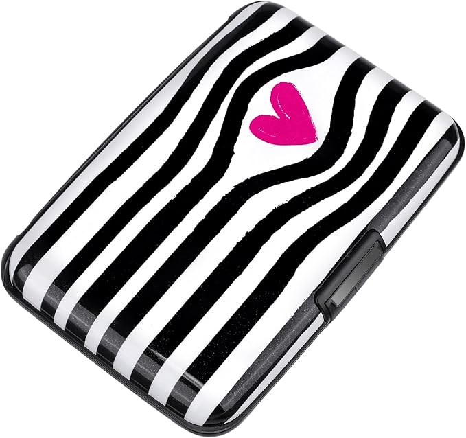Mini RFID Aluminum Wallet Credit Cards Holder Business Card Case Metal ID Case for Men Women (Eye heart) by ELFISH