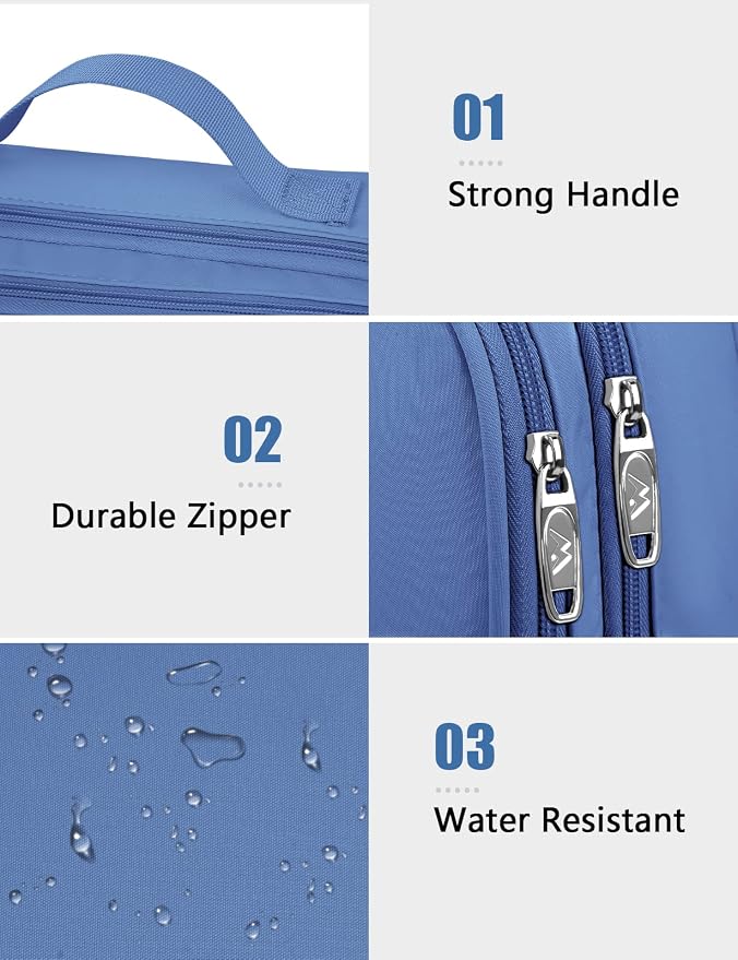 MATEIN Electronics Organizer Case, Cable Organizer Bag with Handle, Blue | Electronic Accessories Case for Cable, Cord, Tablet, Charger, Phone, Double Layers Tech Case Travel Gifts for Men and Women - Image 4